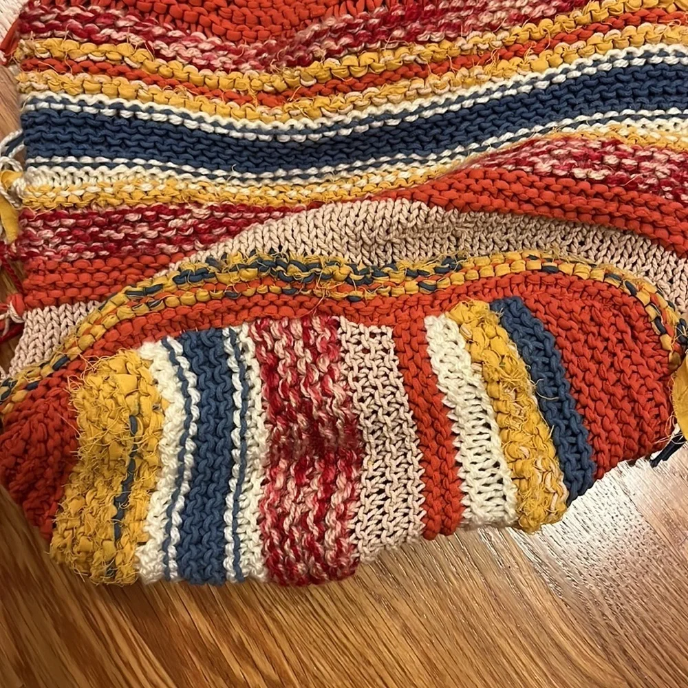 NWT Free People Northbound Hobo Bag Cotton Crochet Multicolor Shoulder Bag Tote